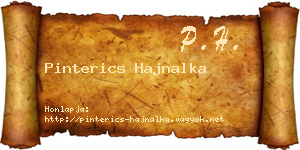 Pinterics Hajnalka névjegykártya