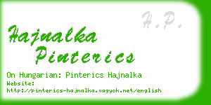 hajnalka pinterics business card